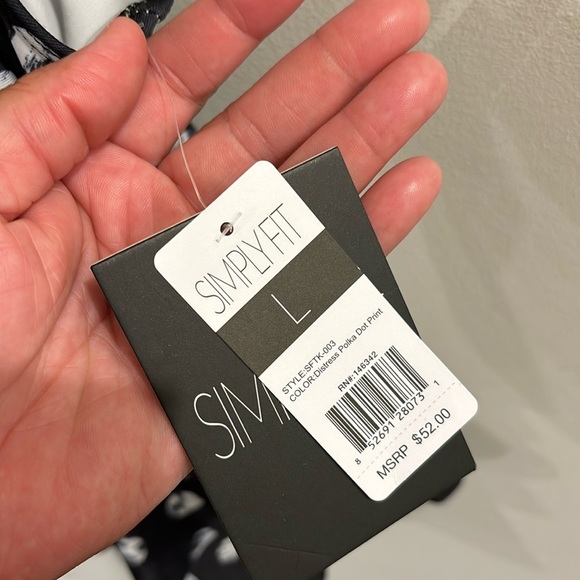 NWT SIMPLY FIT POLKA DOT BIKINI HALTER TOP - Picture 2 of 4